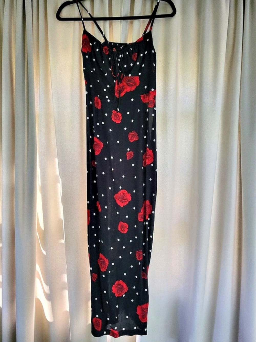 Le Privé Noemi Midnight Dream Maxi Dress Black & Red XS